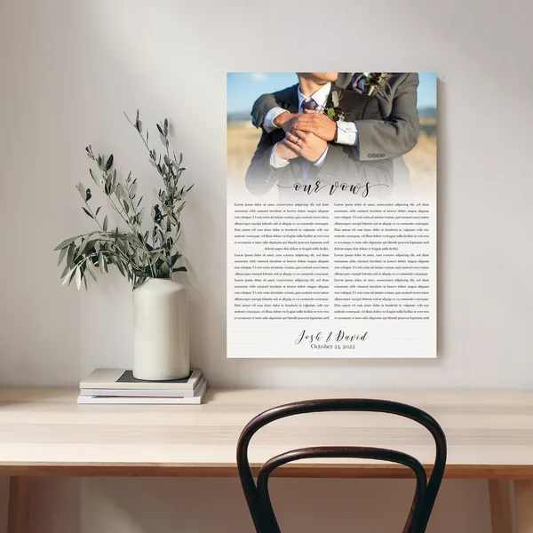 Personalized Wedding Vows Art Print, Anniversary Gift