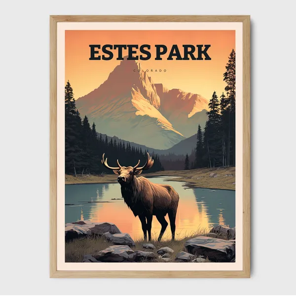Estes Park Colorado Vintage National Park Travel Poster