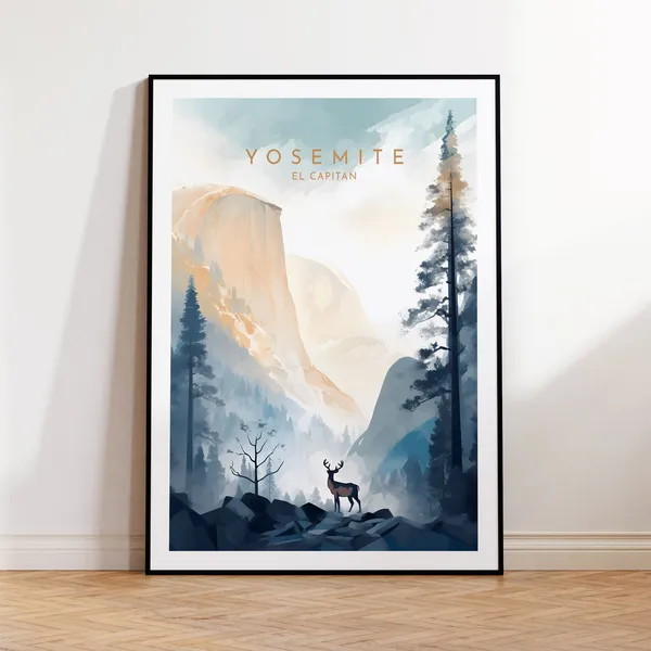 Yosemite Travel Print, El Capitan Poster