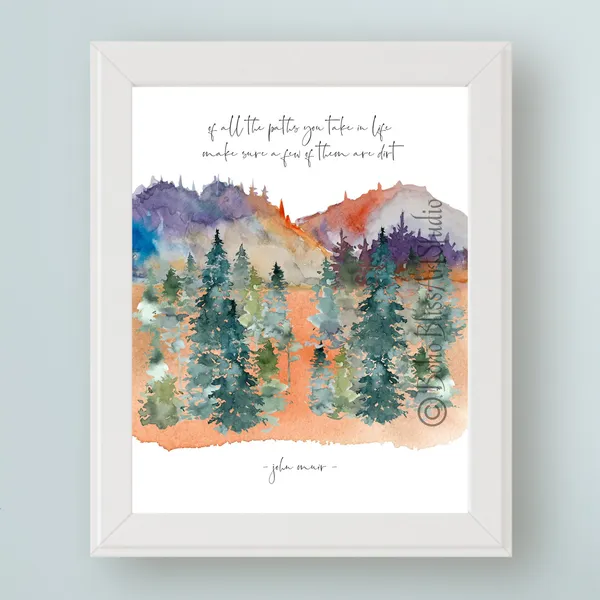 John Muir Quote Art, Nature-Inspired Poster Print