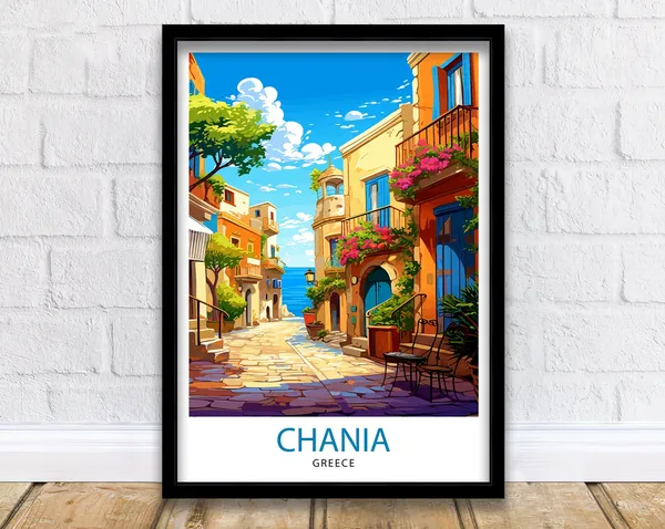 Chania Greece Travel Poster, European Place Print