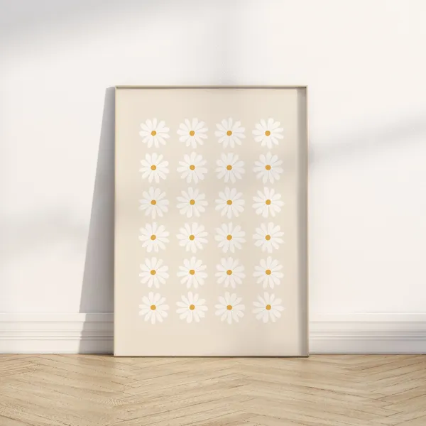 Daisy Print Boho Floral Nursery Art Print