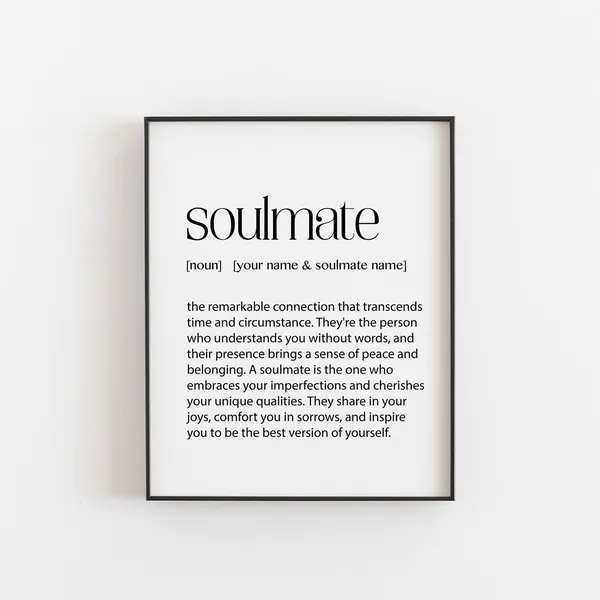 Personalized Soulmate Wedding Keepsake Love Art Print