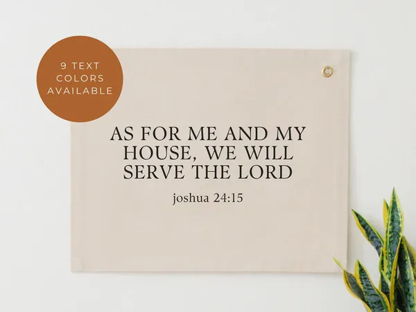 As For Me And My House Bible Verse Banner Print