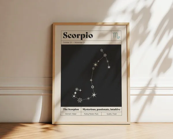 Scorpio Star Constellation Art Print, Zodiac Decor