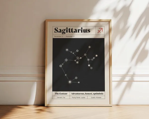 Sagittarius Star Constellation Art Print, Neutral Decor