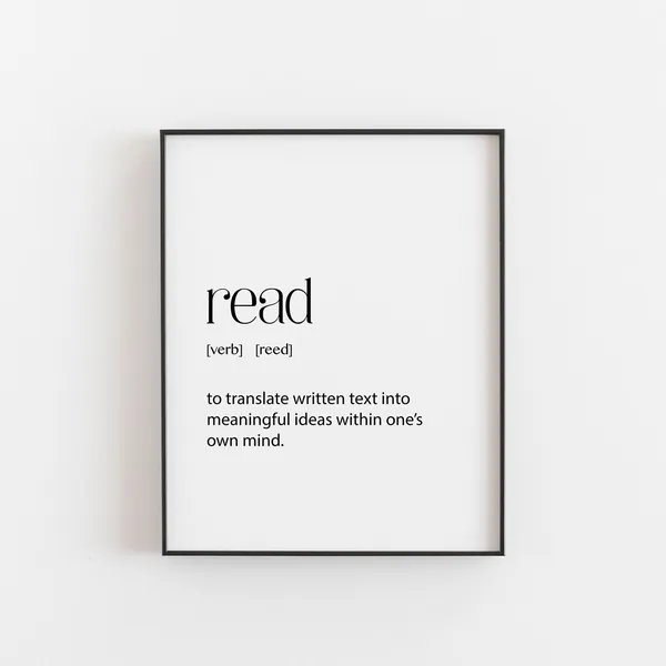 Read Definition Minimalist Quote Art Print