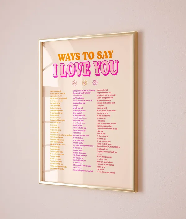 Ways To Say I Love You Retro Valentine Art Print