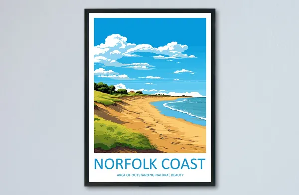 Norfolk Coast Travel Poster, AONB Home Decor