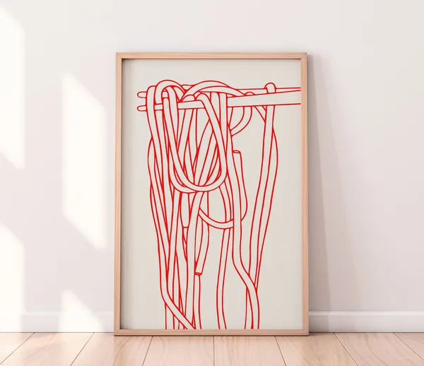 Ramen Noodles Illustration, Japanese Kitchen Poster