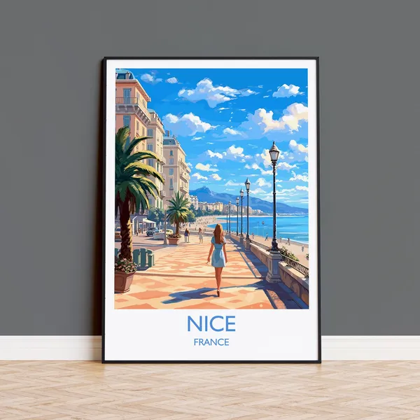 Nice France Travel Poster, Europe Art Print