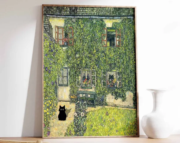 Gustav Klimt Cat Print, House Of Guardaboschi