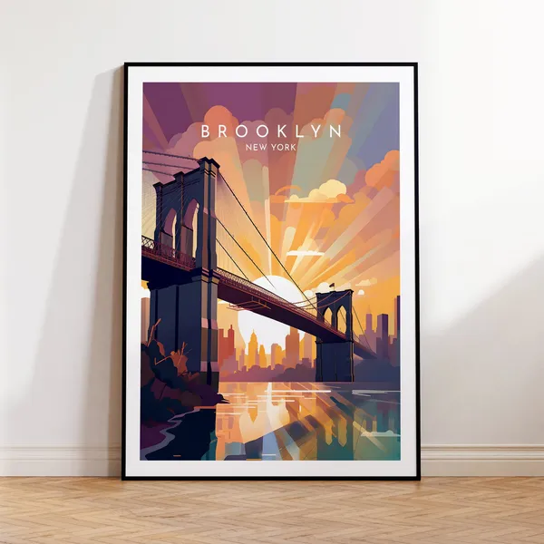 Brooklyn Travel Poster, New York United States