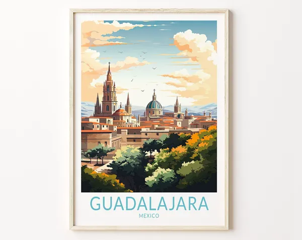 Guadalajara Mexico Travel Poster, Travel Poster Print