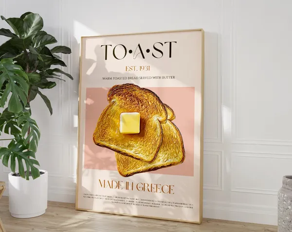 Toast Print, Mid-Century Modern Kitchen Poster