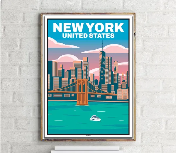 New York City Vintage Travel Poster