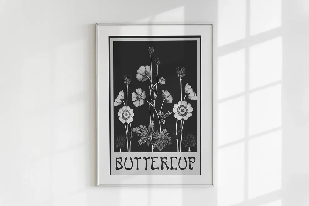Art Nouveau Buttercups Vintage Bohemian Art Print - Image 2