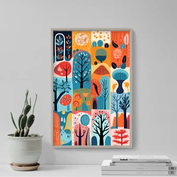 Collection Of Trees 3 Art Print, Nature Landscape