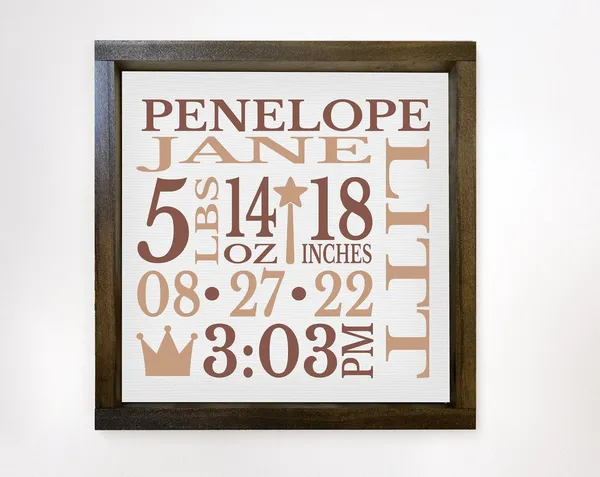 Fairytale Nursery Birth Stats Art Print, Custom Name