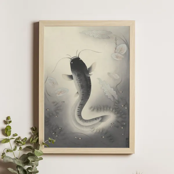 Catfish Namazu by Ohno Bakufu, Ukiyo-e Poster