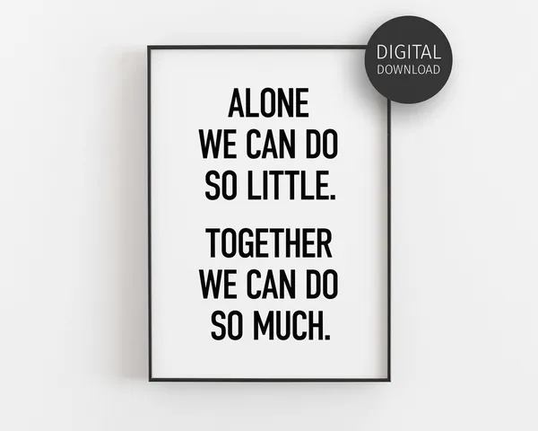 Office Teamwork Quote Workplace Art Print