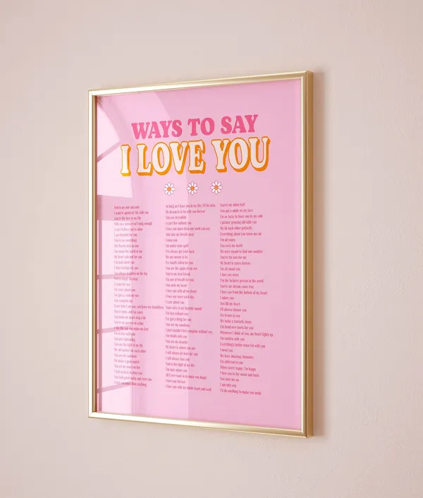 Ways to Say I Love You Preppy Love Art Print