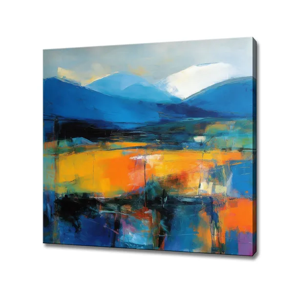 Abstract Mountains Landscape, Oil-Painting-Style Print