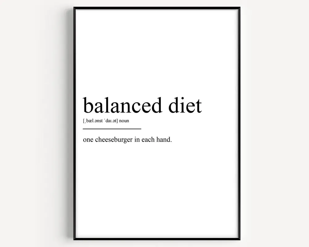 Balanced Diet Definition Art Print