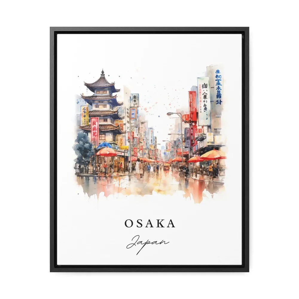 Osaka Japan Travel Poster, Custom Text Wall Art - Image 2