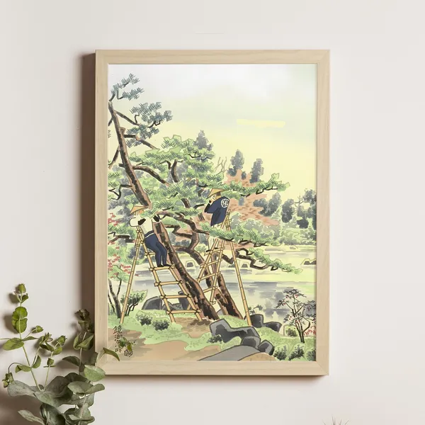 Kyokochi Pond Kinkakuji Temple Ukiyo-e Travel Poster
