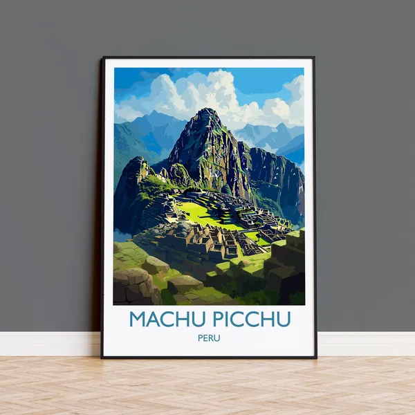 Machu Picchu Travel Poster, South America Art Print