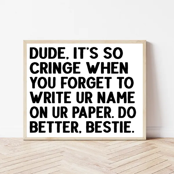 Classroom Rules Teacher Funny Class Poster Print