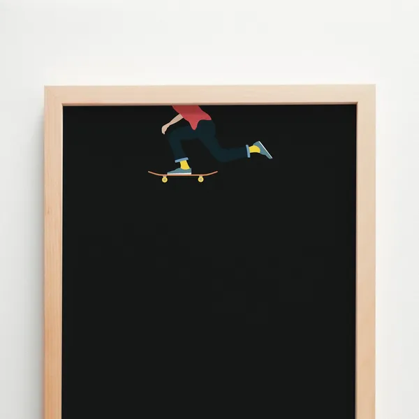 Skateboarder Poster, Minimal Modern Sport Print