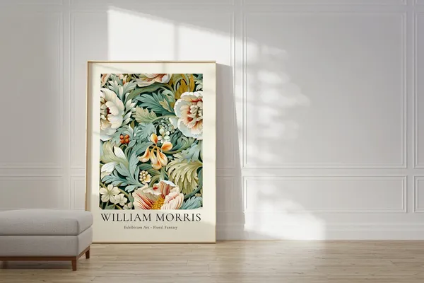 William Morris Flower Market Mid-Century Poster