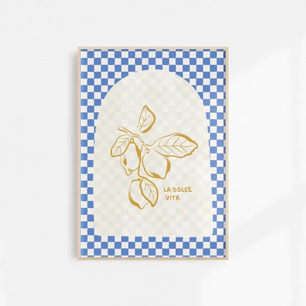 La Dolce Vita Lemon Poster, Dining Room Decor