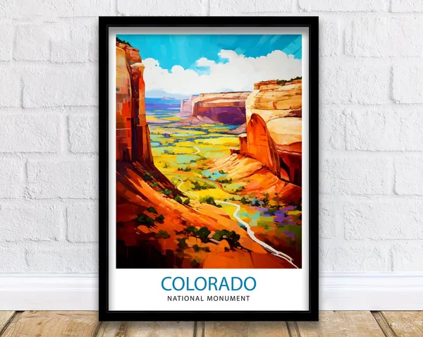 Colorado National Monument Travel Poster, Rocky Mountain View