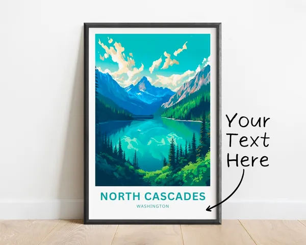 Personalized North Cascades Travel Poster, Washington