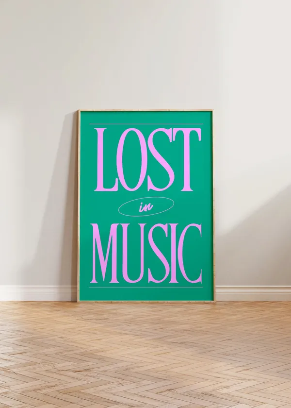 Lost In Music Retro Vintage Art Print