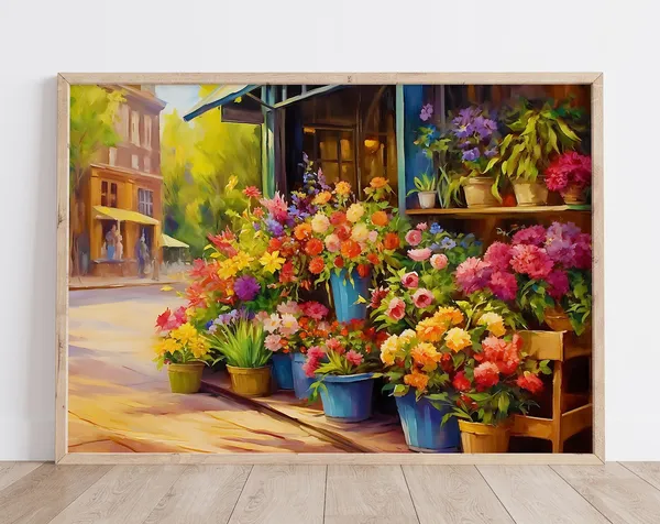 Florist on the Corner Flower Art Print