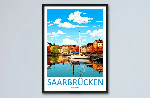Saarbrcken Travel Poster, Germany City View