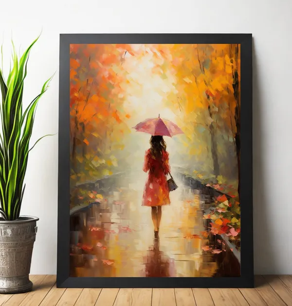 Forest Autumn Landscape Art Print, Wall Decor