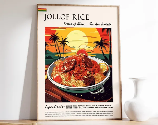 Jollof Rice Ghanaian Food Poster, African Art Print