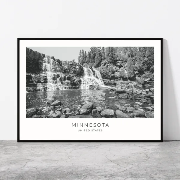 Gooseberry Middle Falls, Minnesota Travel Poster
