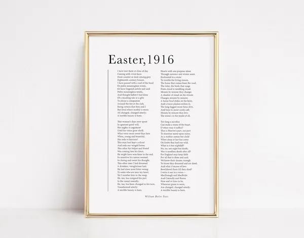 William Butler Yeats Easter 1916 Poetry Print