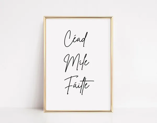 Cead Mile Failte Irish Home Decor Art Print