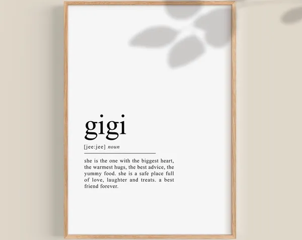 Gigi Definition Art Print, Gift for Grandma