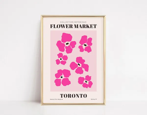 Toronto Flower Market Retro Travel Poster