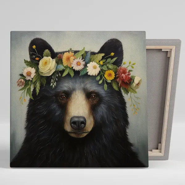 Black Bear Wildlife Wall Art Print, Living Room Decor