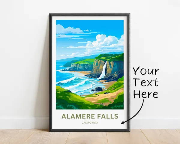 Personalized Alamere Falls Travel Poster, California