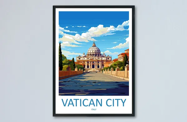Vatican City Travel Print, Rome Faith Landmark